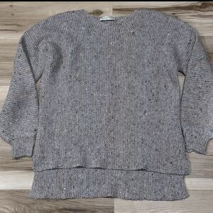 Kash Made In Italy Metallic Cashmere Wool Knit Sweater Women’s XL